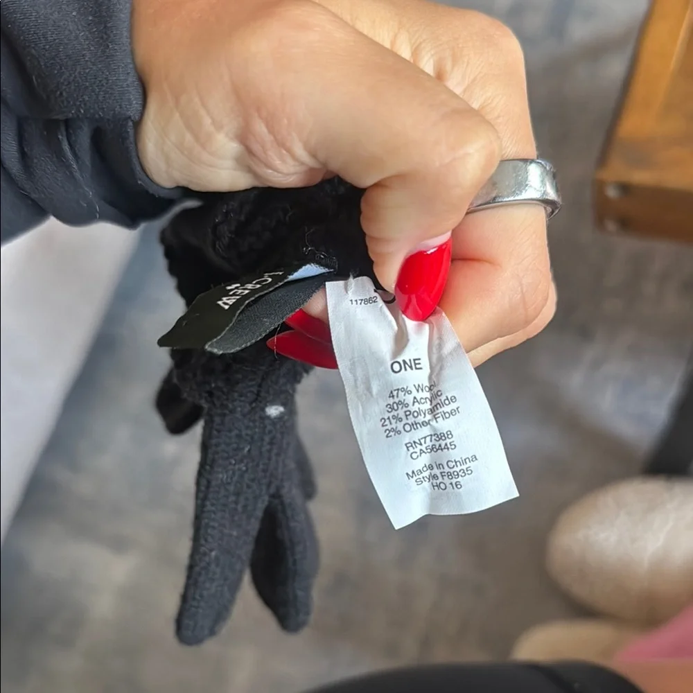 J. Crew Black Knit Gloves